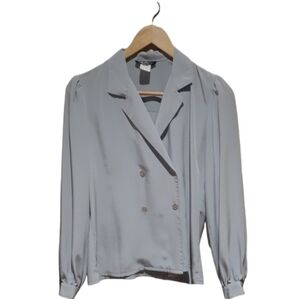 Garey Petites Vintage Women's Blouse Silver Gray Size 6